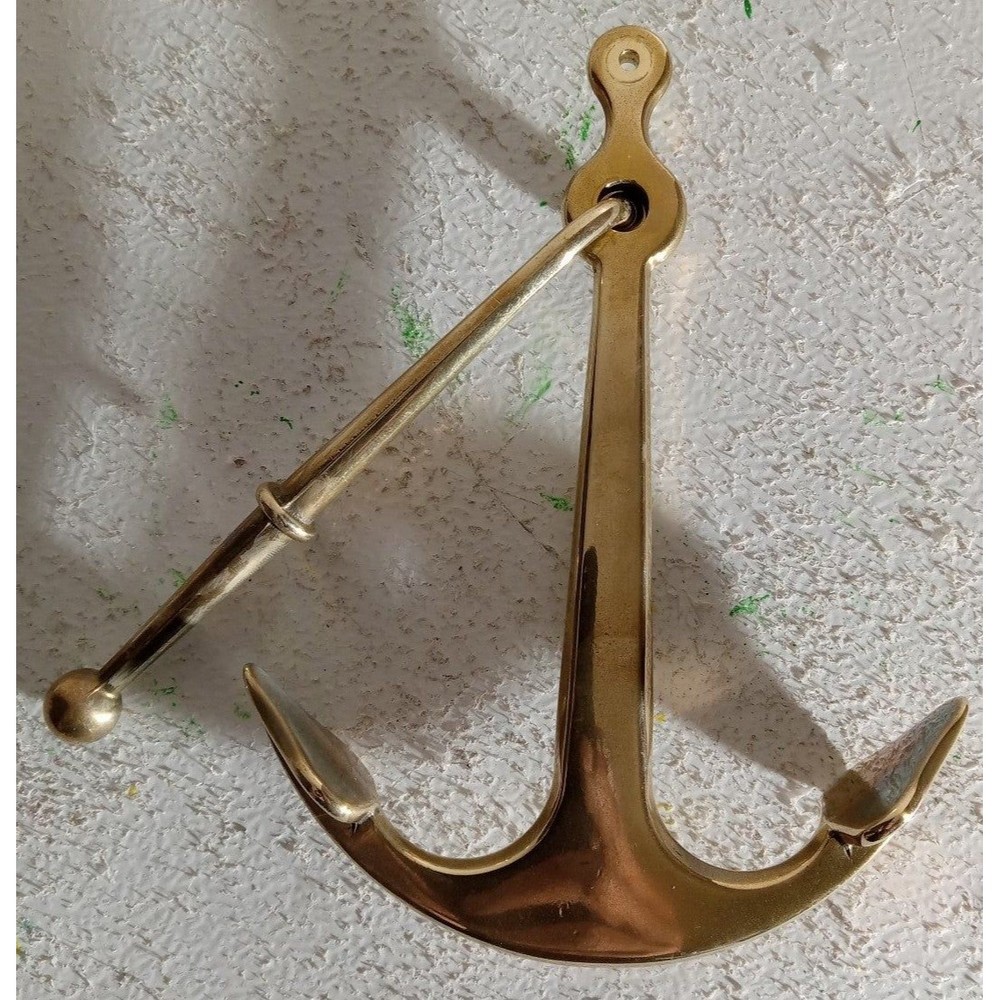 8" Vintage Antique Brass Nautical Ship Anchor Paperweight